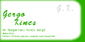 gergo kincs business card